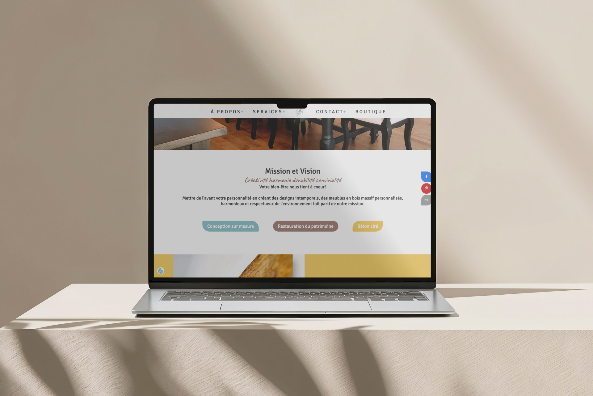 Site web Futur Antérieur sur ordinateur